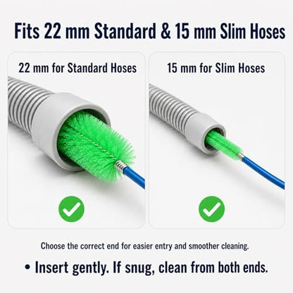 CPAP Hose Brush Set, 6.5 ft Dual-Ended CPAP Hose Brush for 22 mm & 15 mm Tubing, CPAP Hose Cleaner Brush & Tube Cleaning Brush with Detail Brush for Mask Openings, Elbows & Connec - color: Double-ended
