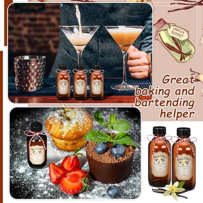 Uiifan 12 Pack Amber Glass Bottle Boston Round Bottles with Caps Refillable Vanilla Extract Jars Gift for Homemade Vanilla Extract Making, Brewing, Kombucha, Oil & Long-term Liquid Storage(2 oz) - size: 2 Ounces
