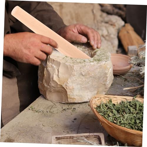 Cabilock Beech Wood Garlic Pestle Stick Handheld Kitchen Mortar Pounder for Garlic and Wooden Masher for Crushing Spices and Sauerkraut