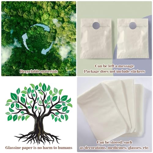 MAQIHAN 100 Glassine Wax Paper Bags - 4x6" Glassine Envelopes Wax Paper Sandwich Food French Fry Bags Individual Cookie Sleeves Cake Slices Soap Bars Packaging Treat Bags Desserts Baked Goods Wrappers - size: 4x6"