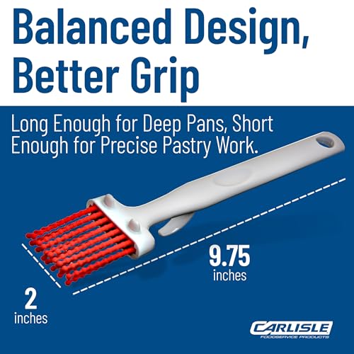 CFS 4040305 Silicone Basting Brush with Hook, 2", Red (Case of 12) - size: 2", style: 12 Pack