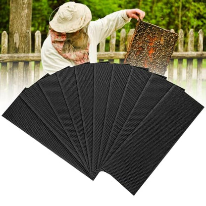 10 Pcs Beehive Waxed Coated Foundation Sheet, Plastic Honeycombs Bee Wax Nest Foundation Beehive Nest Foundation Sheet for Beehive Narrow Frames