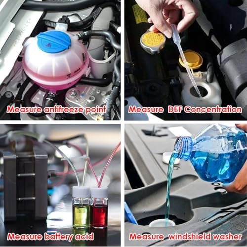 4-in-1 DEF Antifreeze Coolant Refractometer for Automobile Antifreeze System, Diesel Exhaust Fluid, Battery Acid and Windshield Washer Fluid