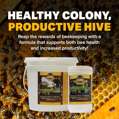 Mann Lake Ultra Bee Pollen Substitute, High-Protein Dry Feed for Healthy Bee Colonies to Support Brood Growth & Vitality, Nutrient-Rich with Vitamins and Amino Acids, No Animal by-Products, 1-Lb - size: 1 Pound (Pack of 1)