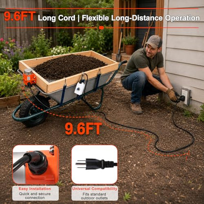 Large Soil Sifter with 40W Adjustable Vibration Motor, 39.3" x 19.6" Automatic Wooden 1/4" Mesh Rocks Dirt Compost Gravel Sifting Screen Gardening Sieve Fits Wheelbarrows,with 3-in-1 Garden Tools Set - size: 1/4" Mesh Soil Sifter with 40W Motor