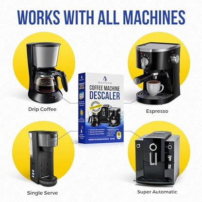Descaling Powder Solution (6-Uses) Coffee Machine Descaler Cleaner | Compatible with Breville Keurig Nespresso Delonghi Ninja | To Descale Automatic Coffee Pots & Makers & Espresso Machines - size: 1 Count (Pack of 6), style: Powder