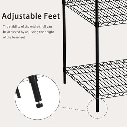 Wire Storage Standing Shelf Rack Tower, Corner Metal Shelving Unit with Adjustable Shelves, Space-Saving Organizer for Garage, Kitchen, Bathroom, 23.5 * 23.5 Inch - size: 4 Tier 23.5 Inch Width