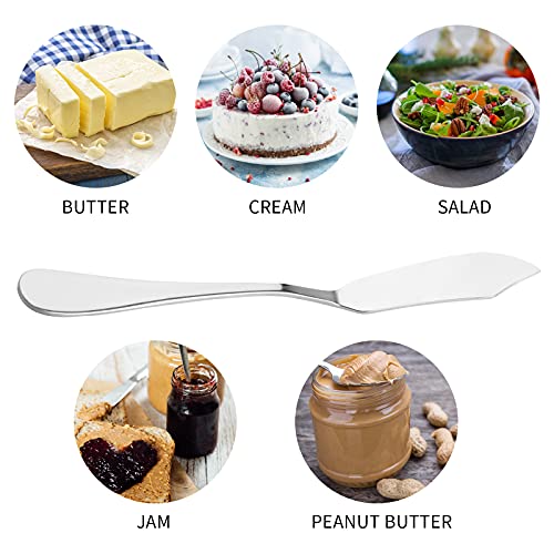 6pcs Stainless Steel Butter Knife, Cheese/Butter Spreaders, Breakfast Spreads Knives,Cheese and Condiments(Silver - color: 6pcs