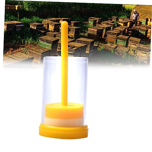 BESPORTBLE Bee Queen Marker Bottle Plunger Easy Use Marking Cage for Beekeeping Yellow Plastic Beekeeping Equipment for Identifying