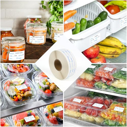 L LIKED 500 Stickers Use by 1 x 2 Inch Blue Dissolvable Food Storage Labels for Containers - color: Blue