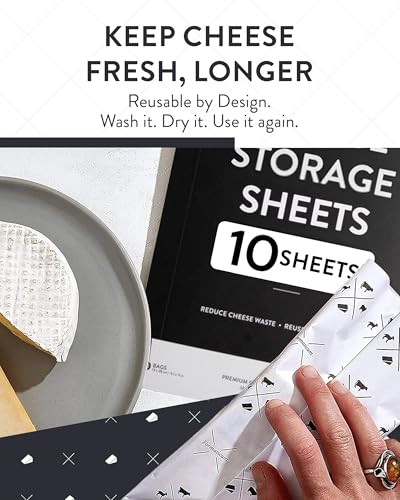 Formaticum 10-Pack Reusable Cheese Storage Sheets | Size 9" x 14" | Professional-Grade Cheese Strorage | Store Cheese, Sandwiches, and Charcuterie | Kitchen Organization | Manufactured in Germany - size: Reusable 10-Pack-Sheets