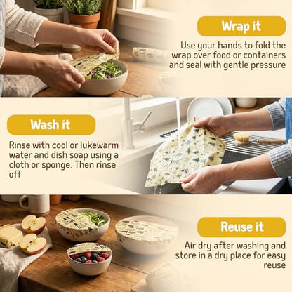 SUPERBEE Reusable Beeswax Wraps for Food – XL Beeswax Wrap Roll (35x13"), Bees Wrap Paper for Wrapping Cheese, Veggies, Sandwiches & Bowl Covers, Festive Holiday Print, Sustainable Gift Idea - color: Christmas Trees
