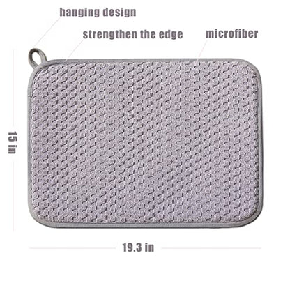 Dish Drying Mats for Kitchen Counter 2 Pack, Dish Drying Pads Absorbent, Washable Microfiber Dishes Drainer Mats (Grey) - color: Gray