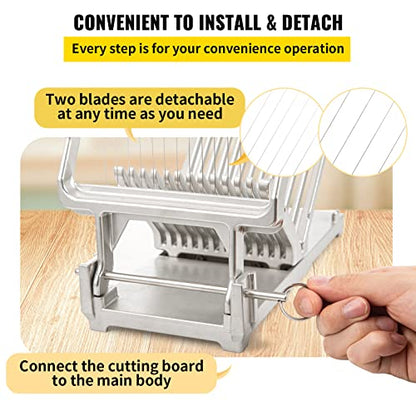 VEVOR Cheese Slicer,Butter Cutter with Wire 1 cm & 2 cm Cheeser Butter Cutting Blade Replaceable Cheese Slicer Wire, Cheese Cutter with 304 Stainless Steel Wire Kitchen Cooking Baking Tool - size: Normal