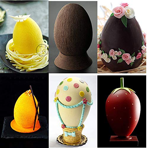 OCPO KITCHEN Easter Egg Silicone Mold for Baking Chocolate Easter Eggs, Mousse Cake, Jello, CheeseCake, Ice Cream, Dessert, Cake Decoration Mold (8-Cavity) - style: Egg (8-Cavity)
