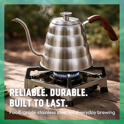 Silver Japanese Gooseneck Kettle Stovetop with Thermometer and Insulated Handle (4-piece, 40.6 oz /1200ml), Stainless Steel Pour Over Tea Stovetop Kettle, Precision Pour Kettles Pot - color: Silver