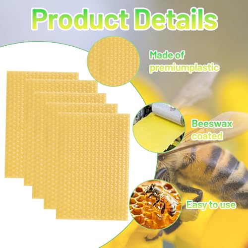 Beeswax Sheets Beehive Wax Foundation Sheets Natural and Additive-Free, for Candle Making, Crafts, Beekeeping, and DIY Projects, High-Quality Beeswax for Pure, Eco-Friendly Creations