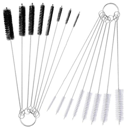 10 Pcs Wire Tube Brushes for Cleaning Pipe Tube Brass Brush Stainless Steel Round Wire Brush Brass Pipe Cleaning Brush Wire Pipe Cleaner Brush for Auto Parts, Bottles, Tubes, 8 Sizes, 8 inch
