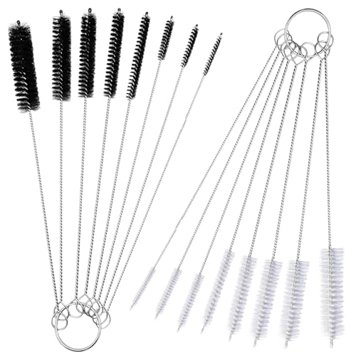 10 Pcs Wire Tube Brushes for Cleaning Pipe Tube Brass Brush Stainless Steel Round Wire Brush Brass Pipe Cleaning Brush Wire Pipe Cleaner Brush for Auto Parts, Bottles, Tubes, 8 Sizes, 8 inch