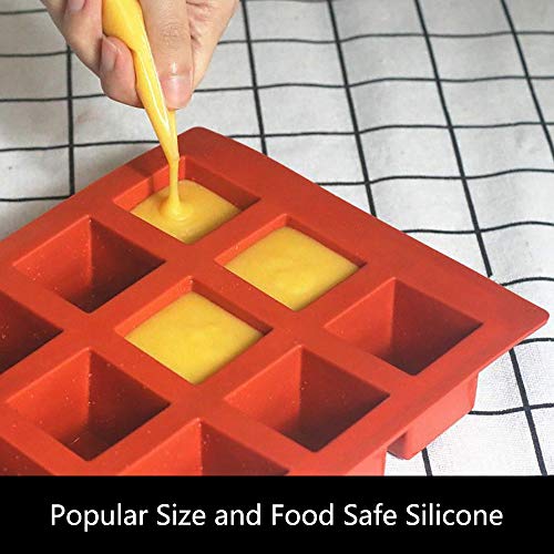 Silicone Mousse Cake Mold, 15-Cavity Mini Square Baking Mold for Chocolate, Truffle, Soap, 2 Pack, 11.7 x 6.8 x 1.5IN - color: 2 PACKS Silicone Mousse Cake Molds Z237
