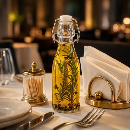 Restaurantware-9 Ounce Swing Top Glass Bottles, 10 Airtight Seal Glass Bottles With Swing Top Lids - Small, Resealable, Clear Bottle, For Sodas, Kombuchas, Juices - size: 9 oz