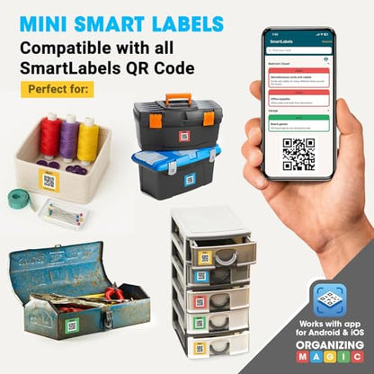SmartLabels Small QR Code Stickers | Mini 1.5-Inch Labels with AI Photo Analysis App | Auto-Create Item Descriptions | No Typing | US-Made | Storage, Inventory Tracking, Organization & Moving, 48-Pack - style: Mini