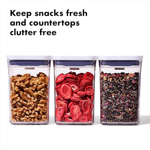 OXO Good Grips 3-PC Small Square Short POP Container Set - size: Container Set