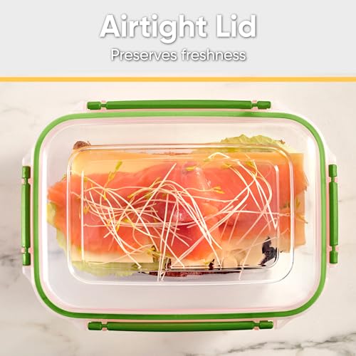 Superio Plastic Food Storage Container with Airtight Lid- 80 Oz, BPA Free, Leakproof, Stackable, Microwave, Dishwasher and Freezer Safe, Green - color: Green