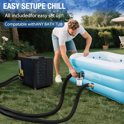 1 HP Ice Bath Chiller, APP Control, Dual Filtration for Clean Clear Water