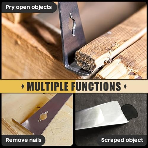2-Piece 17005 Stainless Steel Pry Bar Scraper Set, 9.25" and 6.7" Trim Puller, Small Flat Pry Bar, Silver Beekeeping Hive Scraper, Bee Hive Hand Tool, 2 Sizes - color: 2-pack