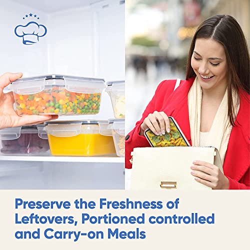 Chef's Path 72 Piece Airtight Food Storage Containers with Lids, 36 Containers and Lids, Stackable Kitchen and Pantry Canisters for Meal Prep and Food Storage - Transparent - color: Pack of 36