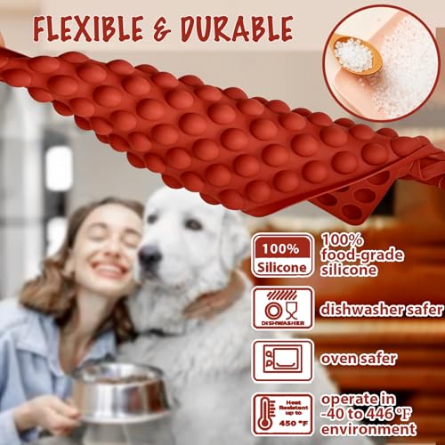 HKNMTT Mini Semi Sphere Shape Molds Silicone, 2x148 Cavities Round Baking Moulds for Dog Treats Snack Candy Chocolate Chip Cookie Wax Yogurt Melts, Oven Safe Small Half Ball Pellet Sheets - style: Mini Semi Sphere 2PCS