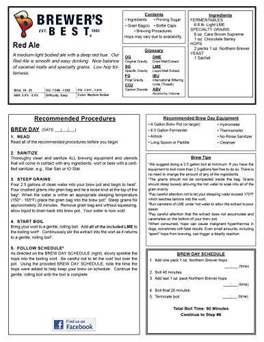 Brewers Best Red Ale Beer Making Kit