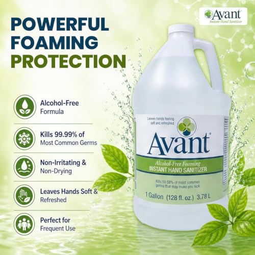 Avant® Alcohol-Free Foaming Hand Sanitizer, 1 Gallon Case of 4 bulk refill - size: 128 Fl Oz (Pack of 4)