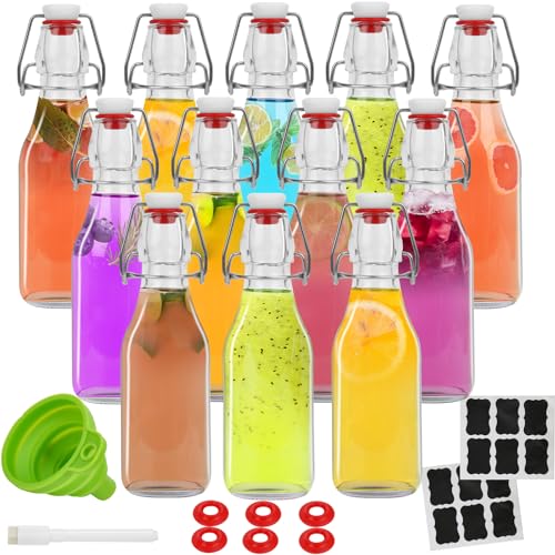 ZEBEIYU 12 Pack 8.5 oz swing top glass bottles,flip top glass bottle with airtight lid for home brewing,kombucha,kefir,vanilla extract,beer,oil,vinegar,homemade juices,soda,beverages,2nd fermentation - size: 8.5 oz