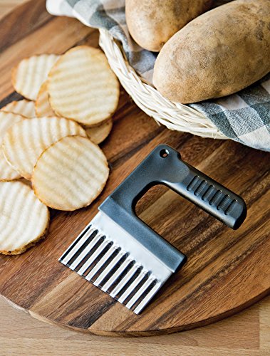 Fox Run Wavy Vegetable/Cheese Slicer, Stainless Steel, 1 x 4 x 5.25 inches - color: Metallic