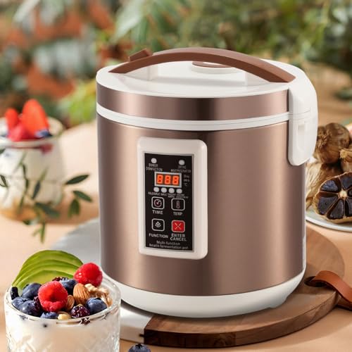 Moongiantgo 7.5L Black Garlic Fermenter, Automatic Intelligent Control Garlic Fermenter Natto, Yogurt, Kimchi, Wine Fermenter Machine, Garlic Cooker with Precise Time Temperature Control, 110V (Brown) - color: Brown