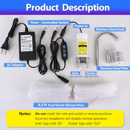 Electric Water Transfer Pump Kit 100-240V With Timer Control for Ice Maker Coffee Machine Water Cooling,Food Grade Auto Siphon Self Priming Pump for Bottling Wine,Beer and Kombucha,2L/Min,Low Noise - color: White-with Timer Controlled