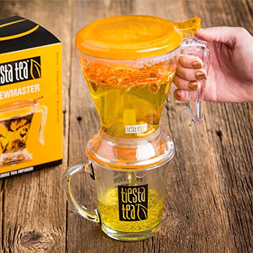 Tiesta Tea Brewmaster Infuser, Large Strainer for Loose Leaf Tea, Fine Mesh Bottom Dispensing, Microwave & Dishwasher Safe, Reusable Steeper, Loose Leaf Holder, 16 Oz - style: Brewmaster (16oz fl oz)