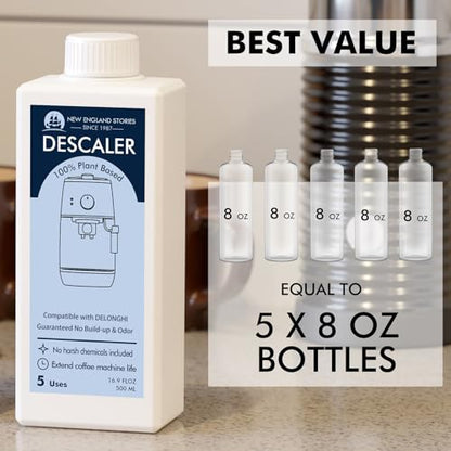 10 Uses DeLonghi Compatible Descaling Solution, Specially Designed to Clean Delonghi Coffee Machines and Maker - 33.8oz Espresso Coffee Maker Cleaner, Coffee Pot Cleaning Limescale Remover - style: Descaling Solution for DeLonghi