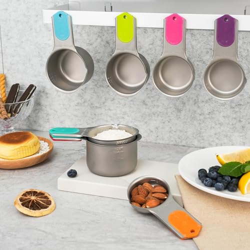 Magnetic Measuring Cups Set of 7, Stainless Steel Nesting Measuring Cups with Easy to Read Markings, Kitchen Gadgets for Cooking & Baking - style: Magnetic-7PCS
