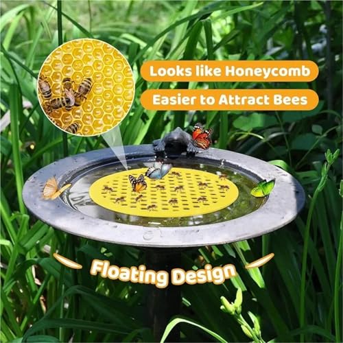 10pcs Bee Water Catcher Cups Tray Bee Drinking Station Bee Watering Feeder Honeycomb Beekeeping Setups Luring Insets Waterer | Yellow Circle - color: Yellow Circle