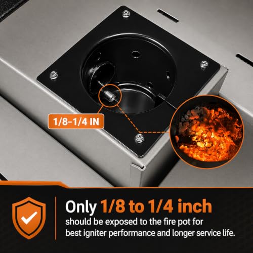 Upgraded Fire Burn Pot and Hot Rod Ignitor Kit Replacement Parts for Traeger, Pit Boss & Camp Chef Pellet Grill Smoker, Durable Fire Burner Pot with Ash Remover, Screws & Fuse, Enamel Fire Pot - size: Fire Burn Pot + Ignitor