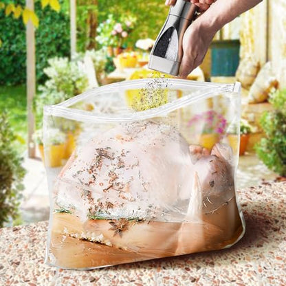 Turkey Brining Bag, 26"×22" 3 Packs Extra Large Brine Bag with 3 Strings Thickened Brining Bag Holds Up to 35 Pounds, Double Zippers Seal Brine Bags for Turkey, Chicken, Beef, Pork, Ham - size: 3PACK- 26"×22"