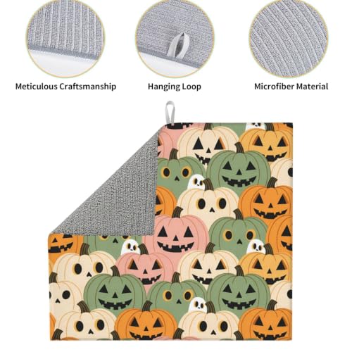 Cute Pumpkins White Ghost Dish Drying Mats for Kitchen Counter, Super Absorbent Microfiber Drainer Pad, Washable Reversible Appliance Protector, Everyday Kitchen Must-Have, 16x18 Inch - color: Cute Pumpkins White Ghost