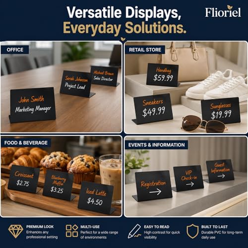Mini Chalkboard Signs 20 Pack Food Labels Table Place Cards | 4x3 Inch Reusable Chalkboard Signs Buffet Party Wedding Place Cards Includes 2 Markers 5 Cleaning Wipes Food Labels