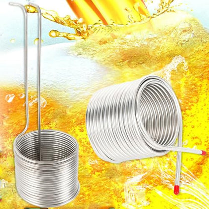 304 Stainless Steel Beer Cooling Coil Pipe, Double-Layer Wort Chiller for 12.7Qt Beer Fermenter, Brewing Equipmen