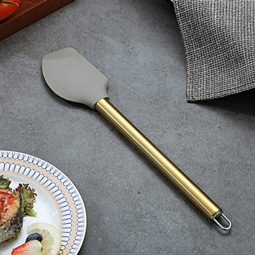 Gold Spatulas, Berglander Non-stick Silicone Flexible Scrapers Baking Mixing Tool With Titanium Gold Plating Handle, Baking Tools, Heat Resistant, Dishwasher Safe, Easy to Clean - style: m. Flexible Scraper