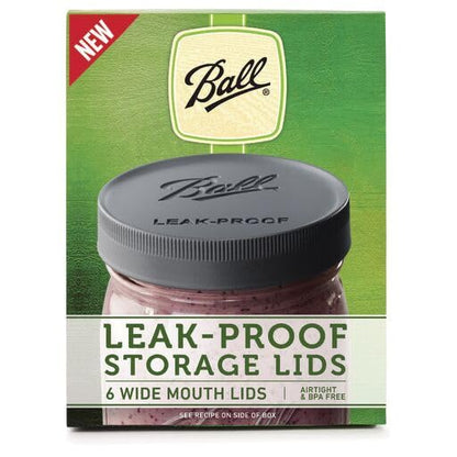 Ball Mason Jar Leak-Proof Lids, Wide Mouth, 6 CT (Pack of 12) - color: Wide, size: 6 Count (Pack of 12)