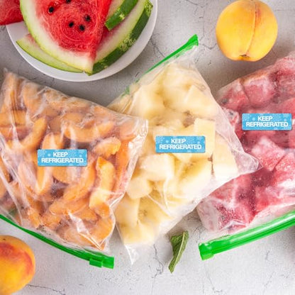 1000pcs Keep Refrigerated Stickers Rectangle Waterproof 0.5"x1.5" Refrigerated Label Food Packaging Warning Adhesive Sticker Pharmacy Drugstores Warning Labels for Cold Food Shipping Packing